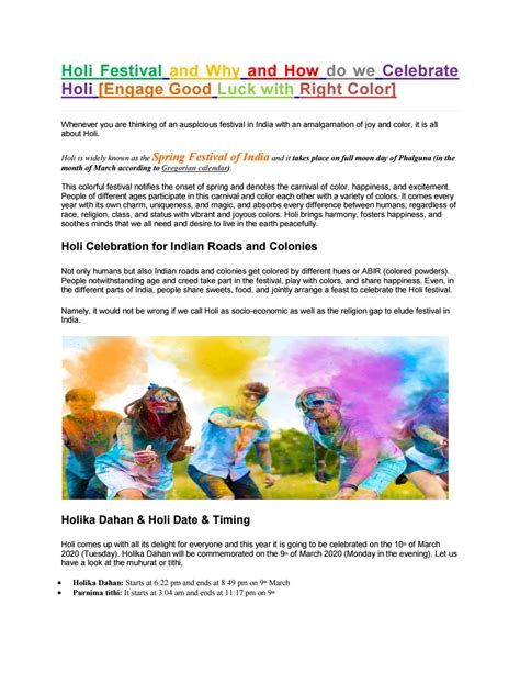 Holi Festival and Why and How do we Celebrate Holi [Engage Good Luck ...