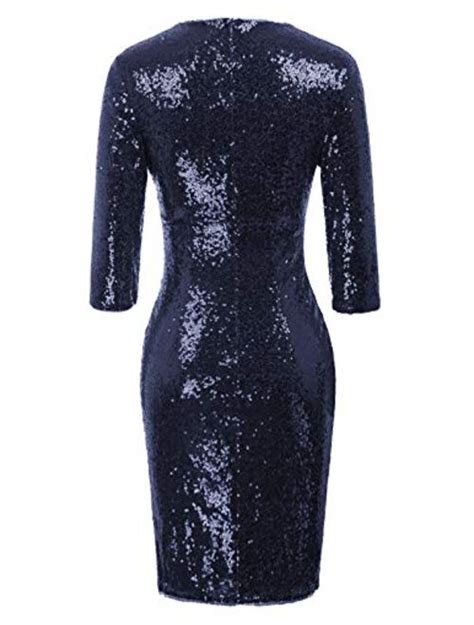 Buy Belle Poque Vintage S Sequin Pencil Dress V Neck Glitter Dresses