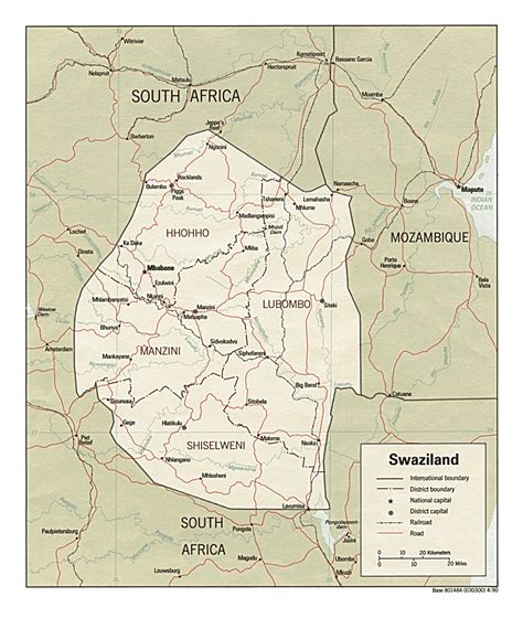 Swaziland Political Map