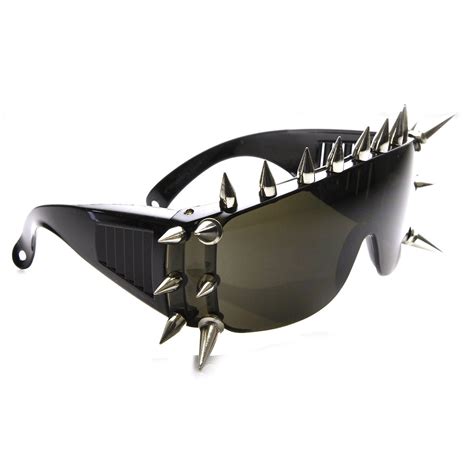 Ultra Punk Novelty Spiked Fashion Shield Sunglasses Zerouv