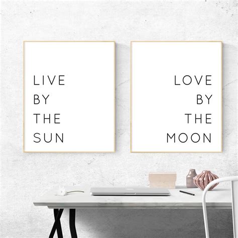 Live By The Sun Love By The Moon Printtypography Etsy