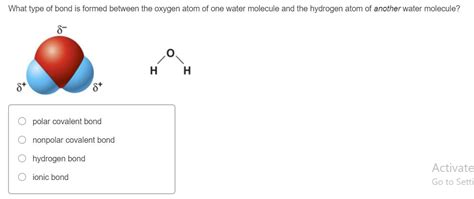 Solved What type of bond is formed between the oxygen atom | Chegg.com