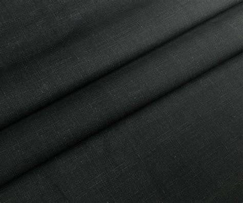 Linen Effected Black Plain Fabric by the Metersolid Fabric - Etsy