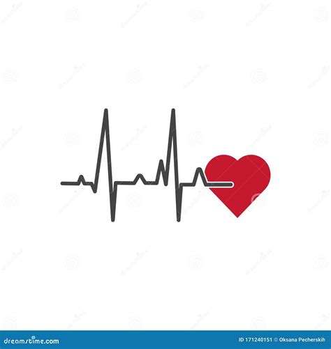 Arrhythmia Heart Icon Patterned Poster On White Background Cartoon