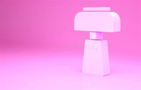 Pink Table Lamp Icon Isolated On Pink Background Desk Lamp Minimalism