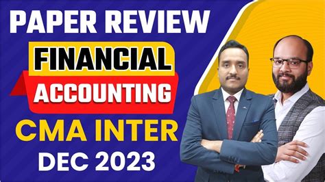 Financial Accounting Paper Review Cma Inter Dec Financial