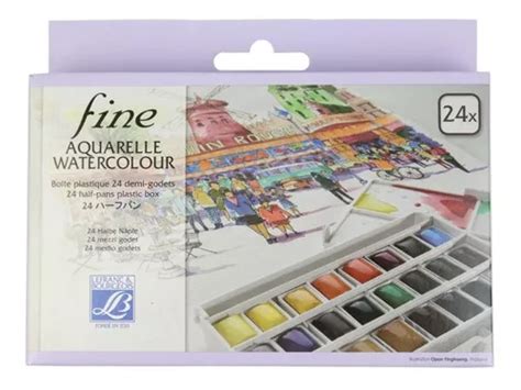 Aquarela Em Pastilha Lefranc Borgeois 24 Cores Cor Multicores