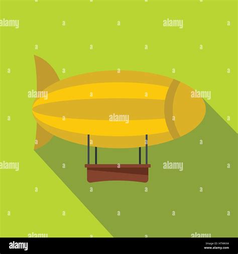 Yellow Airship Icon Flat Style Stock Vector Image Art Alamy