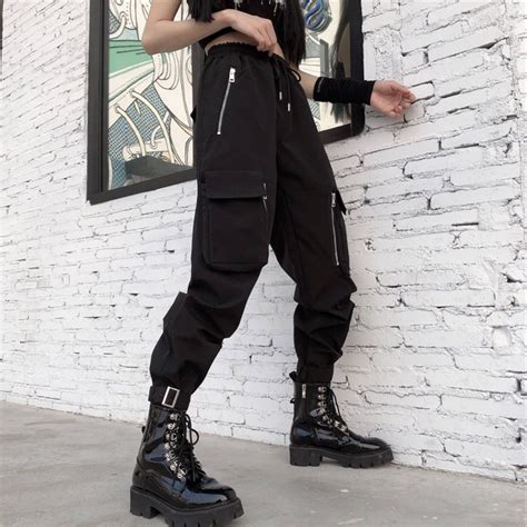 Zipper Men Techwear 90 S Joggers Cargo Pants Cyberpunk Etsy