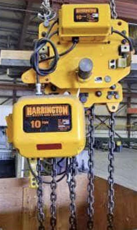 2 Harrington ERM100L 10 Ton Harrington 10 Ton Electric Chain Hoist With