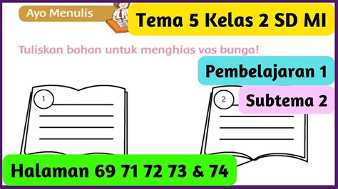 Tema Kelas Halaman Pembelajaran Subtema