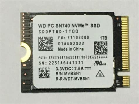 WD Pc SN740 1TB M 2 2230 SSD NVMe PCIe4x4 For Steam Deck ASUS ROG Flow