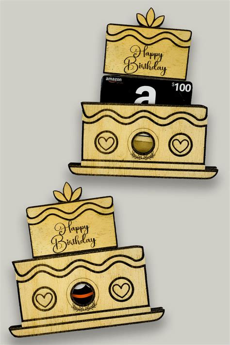 Birthday Cake Gift Card Holder SVG Laser Cut File (2418479)