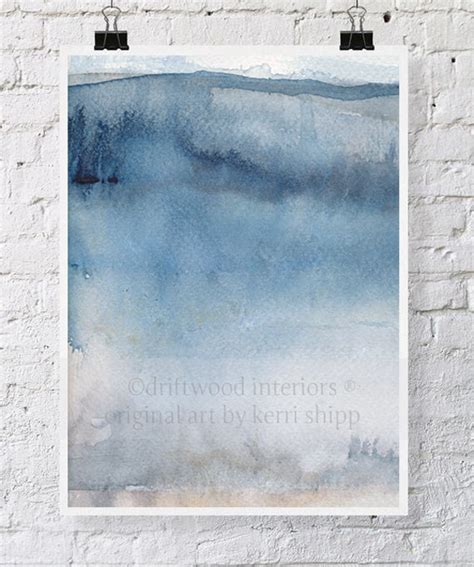 Blue Gray Abstract Watercolor Print 11 x 14 | Etsy