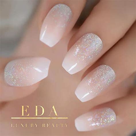 White Glitter Ombre Nails