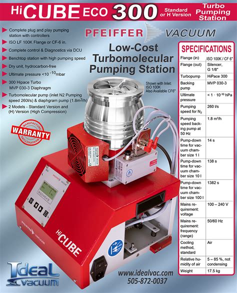 Ideal Spectroscopy NEW Pfeiffer HiCube 80 Eco Benchtop 46 OFF