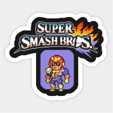 Captain Falcon Pixel Smash Super Smash Bros Sticker Teepublic