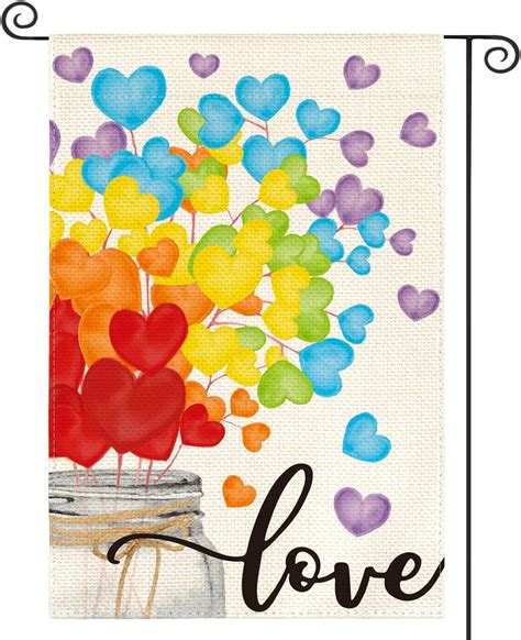 Amazon Avoin Colorlife Rainbow Love Heart Floral Mason Jar Pride