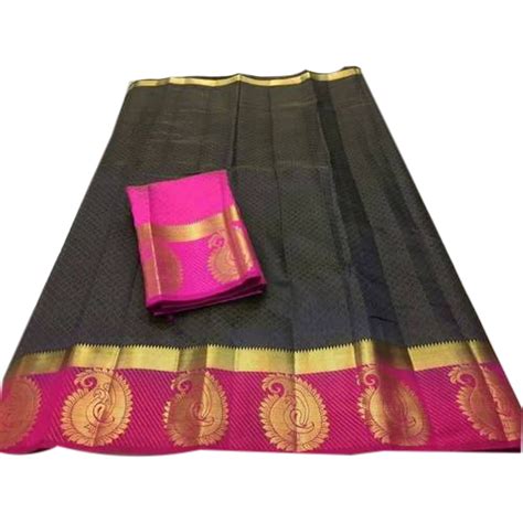 Tussar Silk Printed Party Wear Sarees With Blouse Piece Saree Length