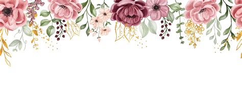 Blumennahtlose Grenze, Blumenbanner-Anordnung kastanienbrauner ...