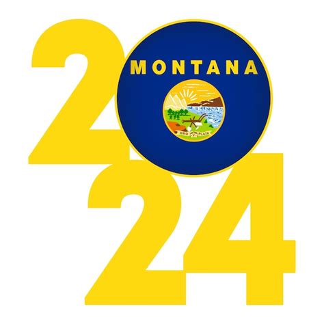 Bandeira De 2024 A Bandeira Do Estado De Montana Dentro Da