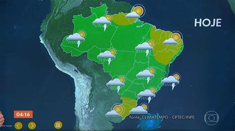 Previsão de chuva em grande parte do país nesta terça feira 13