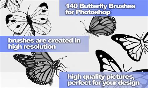 Butterfly Photoshop Brushes, Flying Butterfly ABR, Color Flying ...