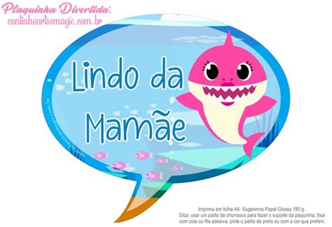 Festa Baby Shark Plaquinhas Divertidas Cantinho Art S Magic Baby