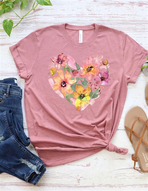 Camiseta de flores brillantes camiseta gráfica de flor rosa Etsy España