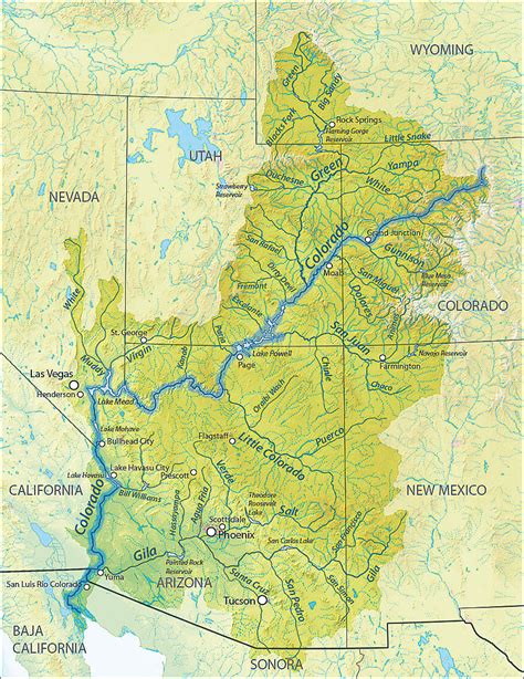 Fleuve Colorado Carte Du Monde Info ≡ Voyage Carte Plan