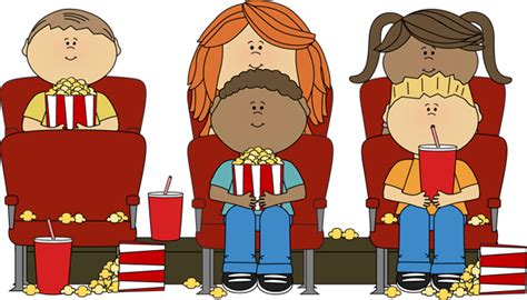 Kids Watching Movie in Theater Clip Art - Kids Watching Movie in ...