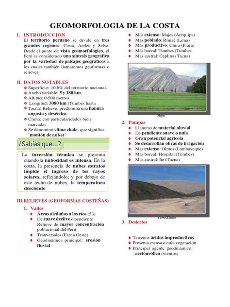 Geomorfología De La Costa Pdf Duna Perú