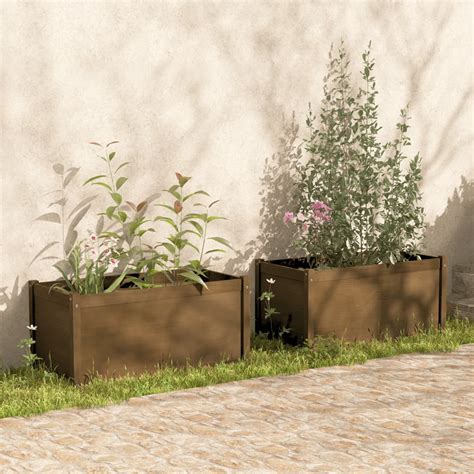 Vidaxl Fioriere Da Giardino Pz Miele X X Cm In Legno Di Pino