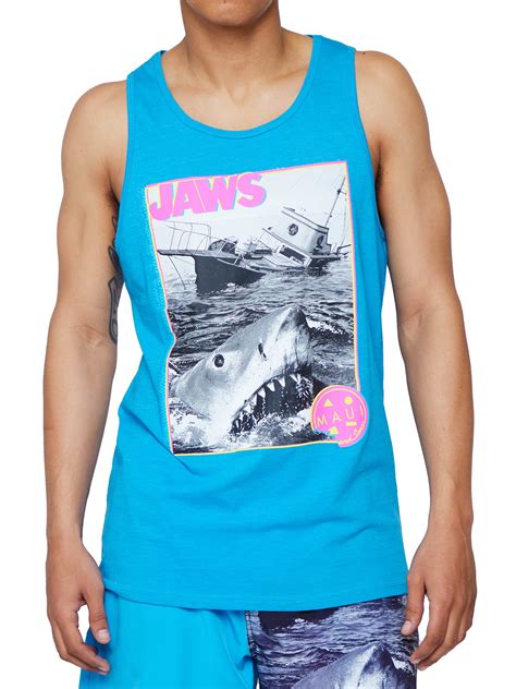 Maui And Sons X Jaws Men S Big Men S Graphic Tank Top Sizes S 3XL