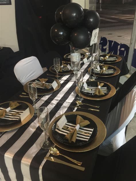 Elegant Black Gold And White Party Decorations