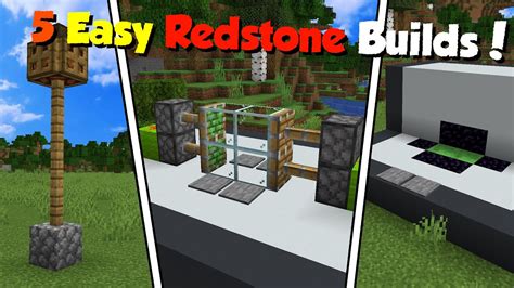 5 Easy And Simple Redstone Builds Everyone Can Make Youtube