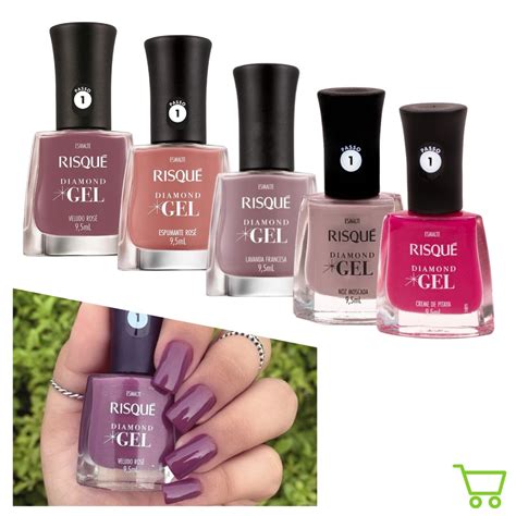 Kit 5 Esmalte Risque Diamond Gel Nude E Rosa Tons Da Moda Atacado Shopee Brasil