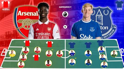 Arsenal V Everton Possible Lineups Head To Head Lineups Premier