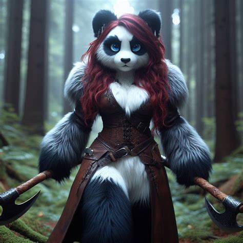 Female Panda Barbarian By Natski Desmodia On Deviantart