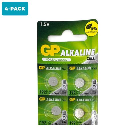 4 X GP Alkaline 192 LR41 Batteries 1 5V V3GA 192A GP192 SR41SW SR41