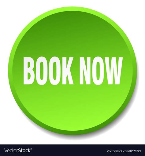 Book Now Green Round Flat Isolated Push Button Vector Image