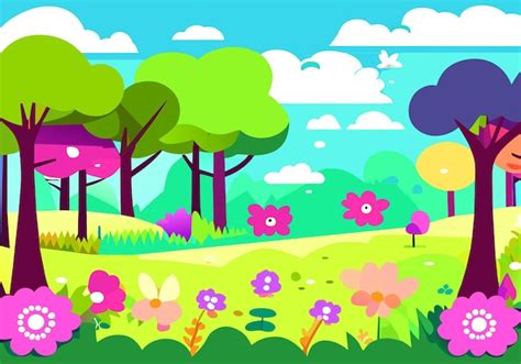 Premium Vector | Vector nature park scene background