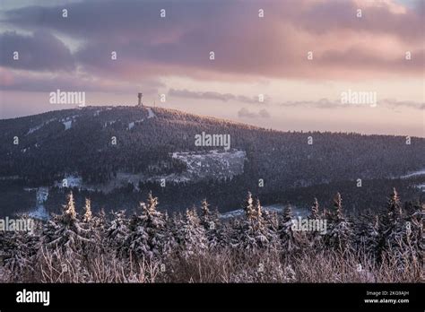 Winterlandschaft Im Erzgebirge Deutschland Winter Landscape In The