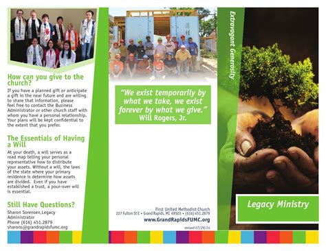 Legacy Brochure By First United Methodist Church Issuu