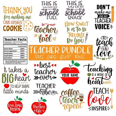 Teacher Svg Bundle, Teacher Quotes Svg, Teacher Appreciation Svg, Svg ...