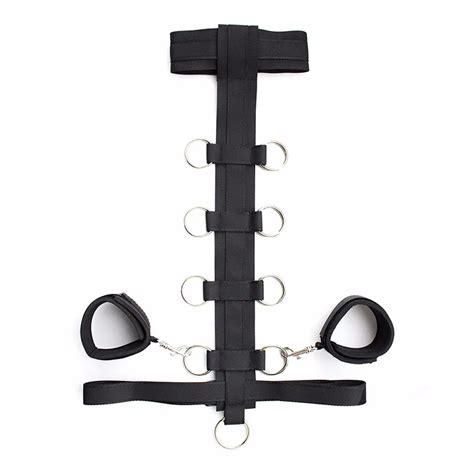 Original Sex Slave Collar With Handcuffs Fetish Bdsm Bondage Set Restraints Ankle Hand Cuffs