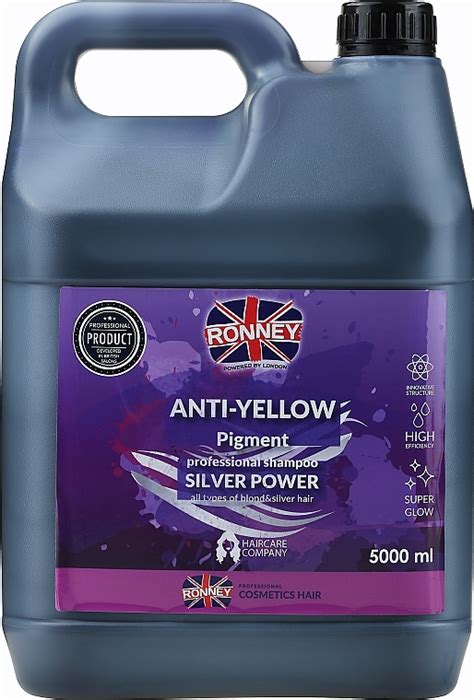 Ronney Professional Anti Yellow Pigment Silver Power Shampoo Hair