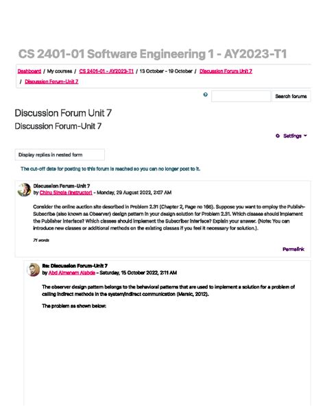 Cs Ay T Discussion Forum Unit Cs Software