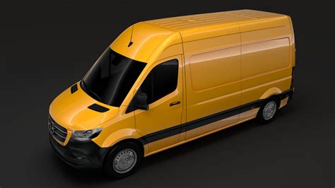 Mercedes Benz Sprinter Kastenwagen L2h2 Fwd 2019 3d Modell 129 3ds C4d Fbx Lwo Max Ma