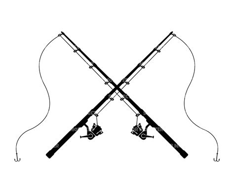 Crossed Bass Fishing Rods Svg Fishing Pole Fisherman Svg Bass Fish